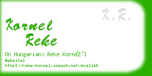 kornel reke business card